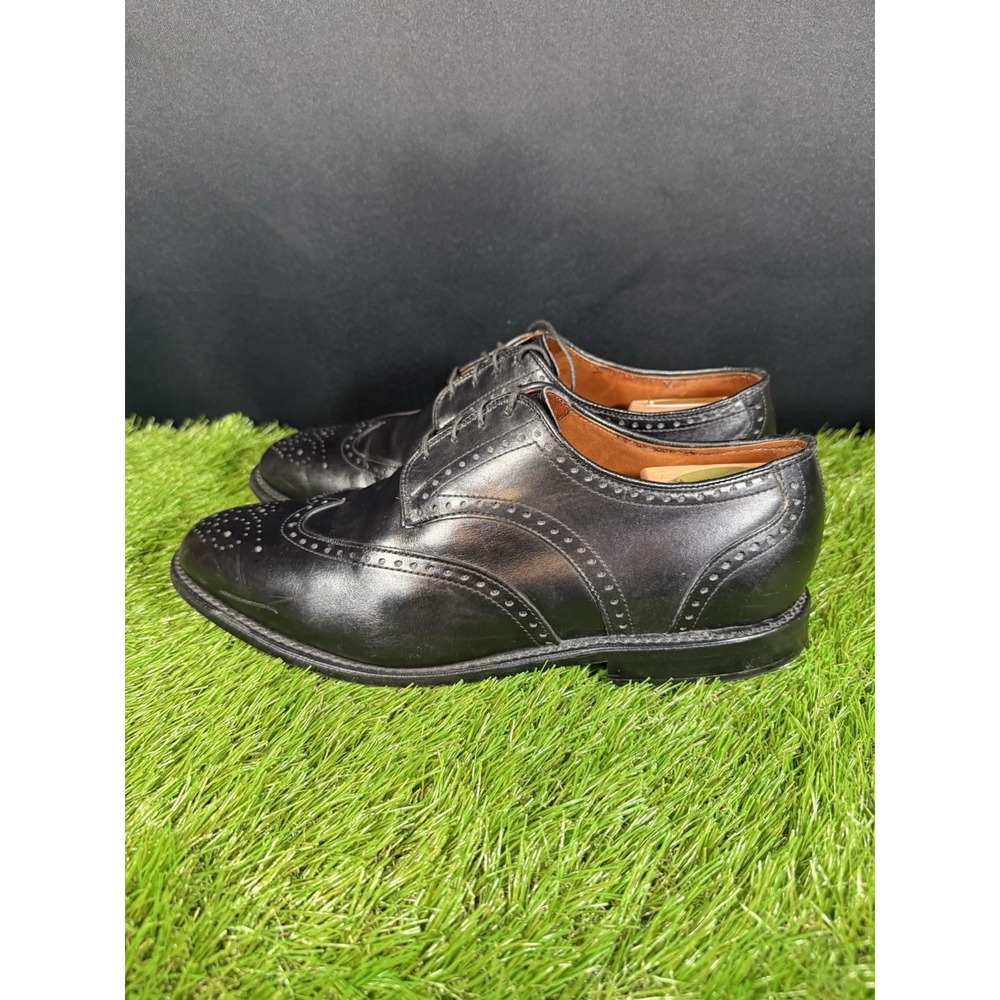 Allen Edmonds Hinsdale Wing Tip Black Oxford Shoes Mens Size 9 EEE Made In USA - Picture 3 of 11